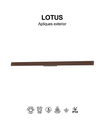 LOTUS * APLIQUE EXTERIOR 20W IP54 3000K CORTEN
